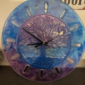 Création artisanale en résine - horloge Arbre de Vie MarjoRêve