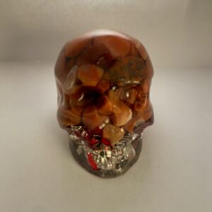 Création artisanale en résine -Skull Cornaline-Orgonite Marjo Rêve